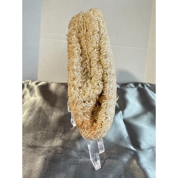 Vintage 1950s Beaded Clutch Purse Japan by Metal Montréal Evening Bag - Picture 8 of 8